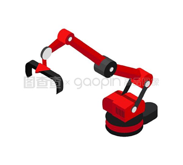 生產(chǎn)自動化機械設備,液壓元件專用機器人的矢量圖.生產(chǎn)自動化機械設備